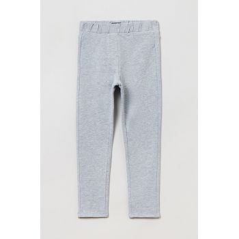 OVS leggins copii culoarea gri, neted