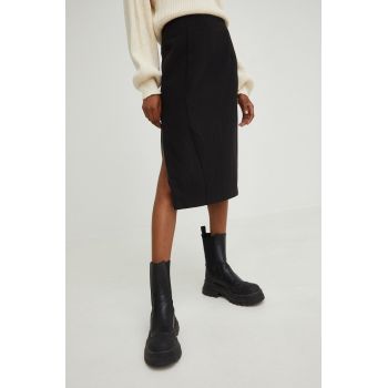 Answear Lab fusta culoarea negru, midi, creion