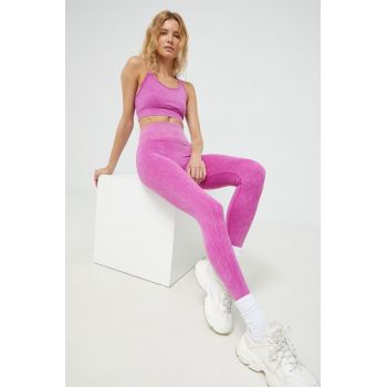 Fila leggins de antrenament Radom femei, culoarea violet, neted