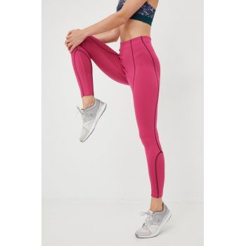 Reebok leggins de antrenament Meet You There femei, culoarea roz, modelator