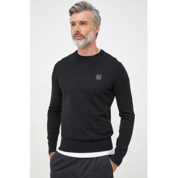 BOSS pulover din amestec de cașmir CASUAL bărbați, culoarea negru, light 50471343 de firma original