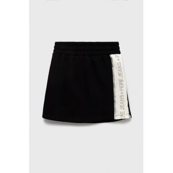 Pepe Jeans fusta fete culoarea negru, mini, evazati ieftina