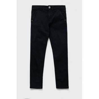 Pepe Jeans pantaloni copii culoarea albastru marin, neted ieftini