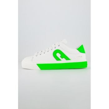 Pantofi sport low-top de piele Joy - Alb - Verde lime