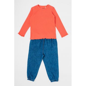 Set de jeggings si bluza din amestec de bumbac si lyocell - 2 piese