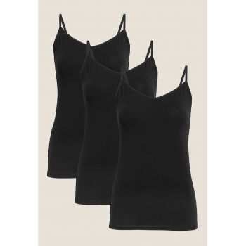 Set de top-uri cu decolteu in V - 3 piese