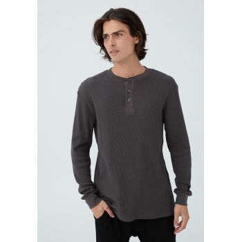 Bluza Henley cu striatii