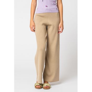 Pantaloni ampli cu aspect striat
