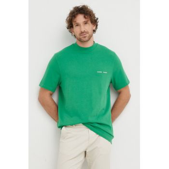Samsoe Samsoe tricou din bumbac culoarea verde, neted de firma original