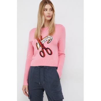 Desigual pulover femei, culoarea roz, light ieftin