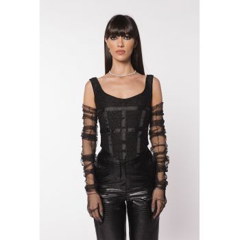 Top-corset de dantela