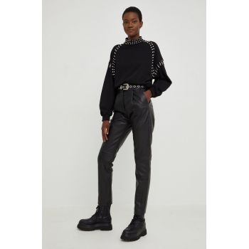 Answear Lab bluza femei, culoarea negru, neted