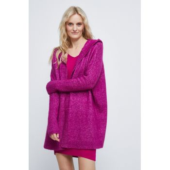 Medicine cardigan din amestec de lana femei, culoarea violet, light