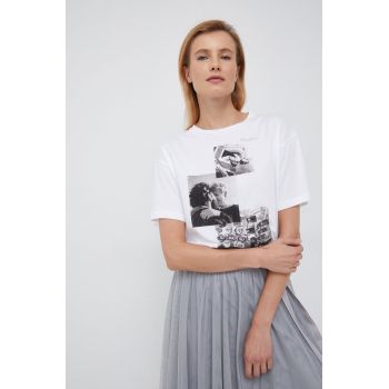 Pepe Jeans tricou din bumbac culoarea alb