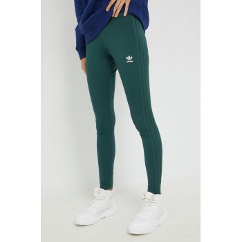 adidas Originals colanti femei, culoarea verde, cu imprimeu de firma originali