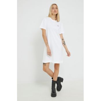 adidas Originals rochie din bumbac culoarea alb, mini, drept de firma originala