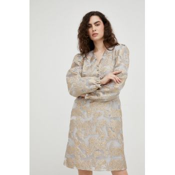 Bruuns Bazaar rochie culoarea gri, mini, evazati ieftina