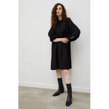 Bruuns Bazaar rochie culoarea negru, mini, evazati ieftina