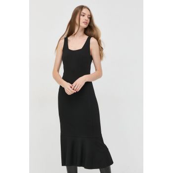 Liviana Conti rochie culoarea negru, midi, mulata