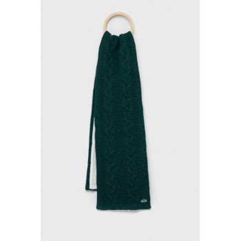 Superdry esarfa din amestec de lana culoarea verde, neted de firma original