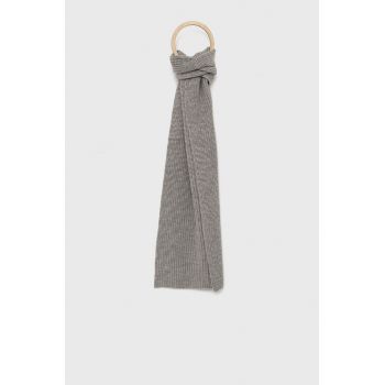 Trussardi esarfa din amestec de lana culoarea gri, neted