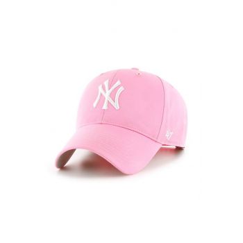 47brand sapca Mlb New York Yankees culoarea roz, cu imprimeu