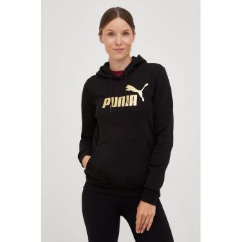 Puma bluza femei, culoarea negru, cu imprimeu ieftin