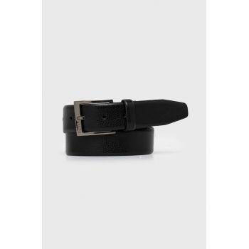 BOSS curea de piele barbati, culoarea negru