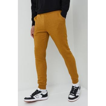 Produkt by Jack & Jones pantaloni de trening barbati, culoarea galben, neted