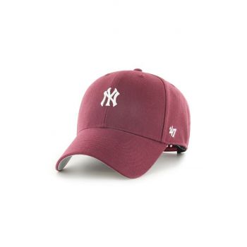47brand sapca Mlb New York Yankees culoarea bordo, cu imprimeu de firma originala