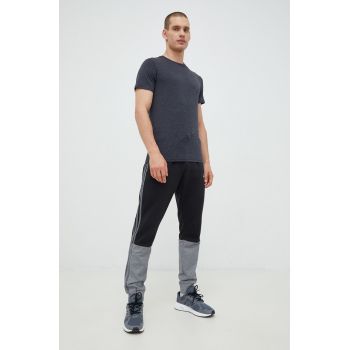 adidas pantaloni de trening barbati, culoarea negru, modelator