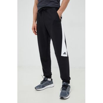 adidas Performance pantaloni de trening barbati, culoarea negru, modelator