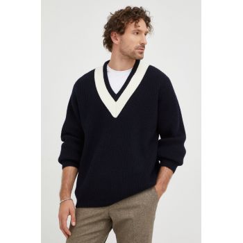 Tiger Of Sweden pulover de lana barbati, culoarea albastru marin, călduros