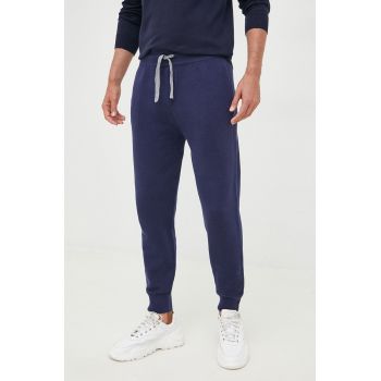 United Colors of Benetton pantaloni de trening barbati, culoarea albastru marin