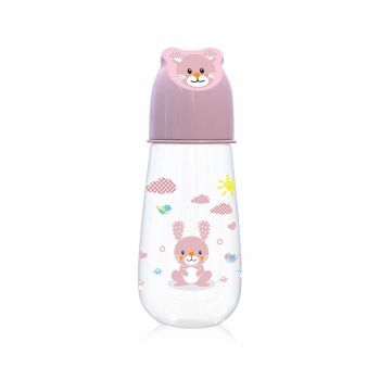 Biberon Animals 125 ml capac decorat 0 luni+ Blush Pink