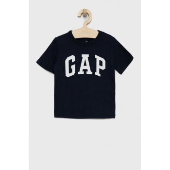 GAP tricou de bumbac pentru copii culoarea albastru marin, cu imprimeu