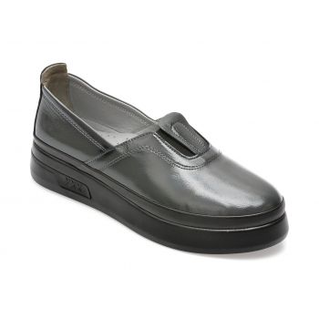 Pantofi GRYXX gri, 213870, din piele naturala lacuita