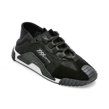 Pantofi sport GRYXX negri, MK1191, din material textil si piele ecologica