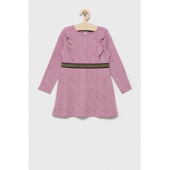United Colors of Benetton rochie fete culoarea roz, midi, evazati