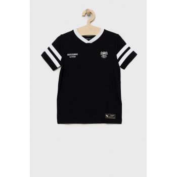 Abercrombie & Fitch tricou copii culoarea negru, cu imprimeu
