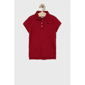 Abercrombie & Fitch tricou polo copii culoarea rosu