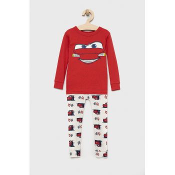 GAP pijamale de bumbac pentru copii culoarea rosu, cu imprimeu ieftine