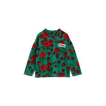 Mini Rodini pulover de bumbac pentru copii culoarea verde, light
