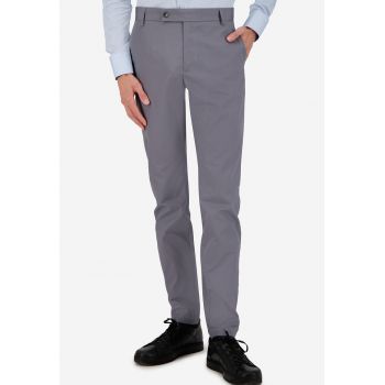 Pantaloni chino cu model uni