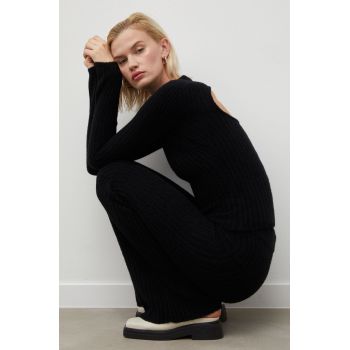 Herskind pulover de lana femei, culoarea negru, light de firma original