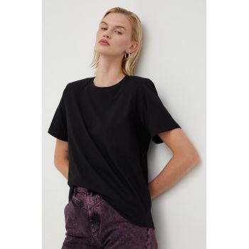 Gestuz tricou din bumbac culoarea negru