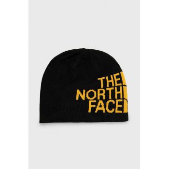 The North Face beanie cu doua fete culoarea negru, din tesatura neteda
