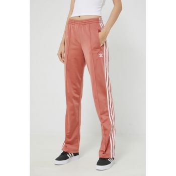 adidas Originals pantaloni de trening femei, culoarea portocaliu, cu imprimeu