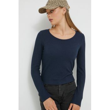 Hollister Co. pulover femei, culoarea albastru marin