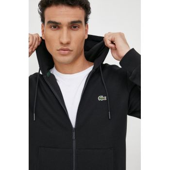 Lacoste bluza barbati, culoarea negru, neted de firma originala